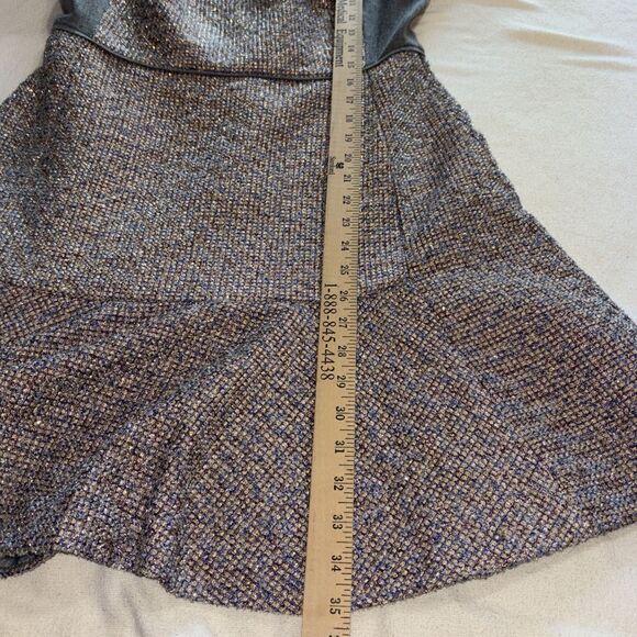 J. Crew Dress Gray Metallic Tweed Wool Blend Pleated Fit & Flare Skater Dress 8 - Picture 9 of 12